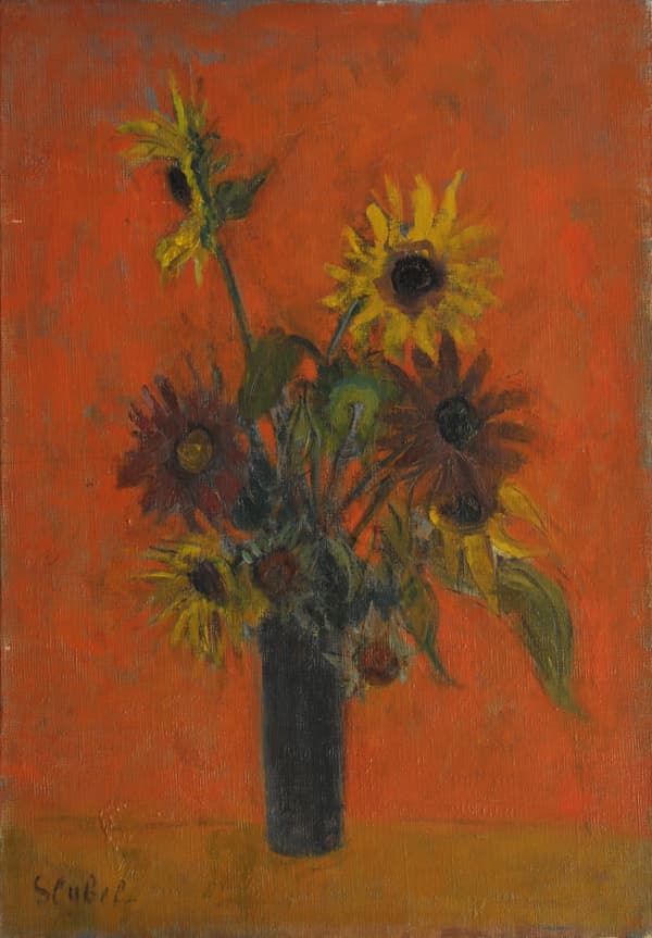 Fleurs Tournesols, oeuvre de Lyne Seybel, collection Fleurs & Bouquets, Huile, 65x46 cm