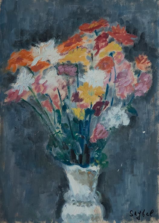 Fleurs, oeuvre de Lyne Seybel, collection Fleurs & Bouquets, Gouache sur papier, 44x31.5 cm