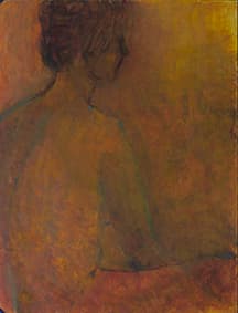 Nu doré, oeuvre de Lyne Seybel, collection Nus, Gouache, 65x50 cm