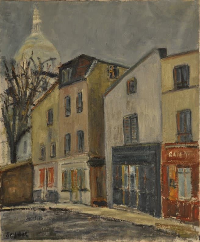 Vieux Montmartre, oeuvre de Lyne Seybel, collection Paris, Huile, 65x54 cm