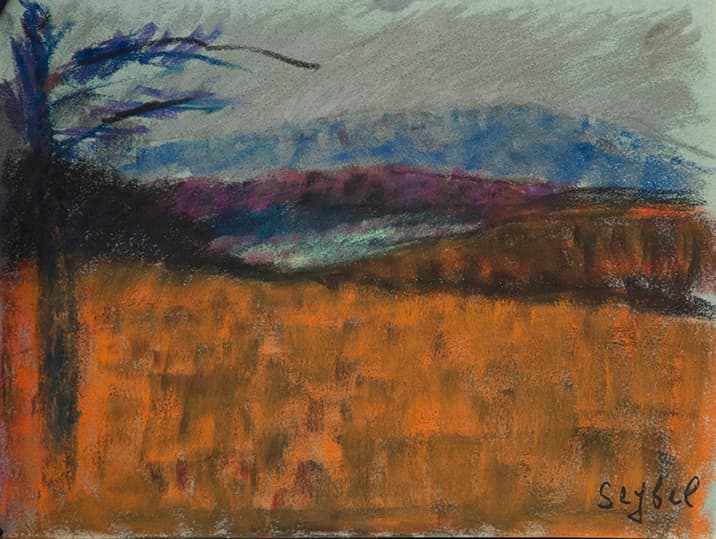 Crépuscule, oeuvre de Lyne Seybel, collection Paysages, Pastel, 23x31 cm