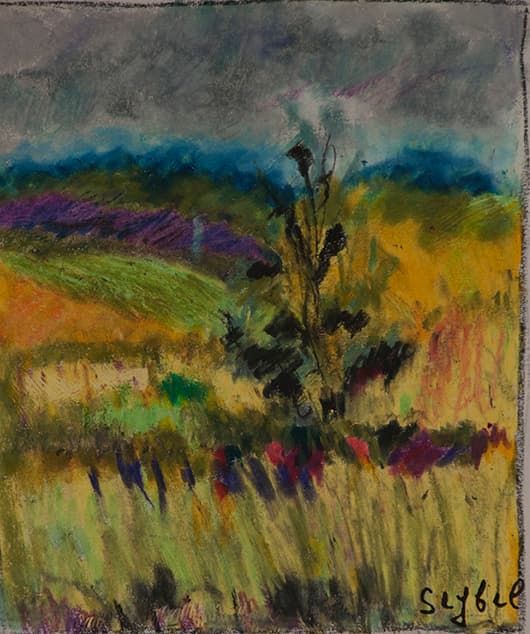 Pendant l'orage, oeuvre de Lyne Seybel, collection Paysages, Pastel, 27x23 cm