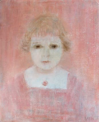 Petite fille, oeuvre de Lyne Seybel, collection Portraits, Huile, 46x38 cm