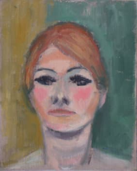 Visage de femme, oeuvre de Lyne Seybel, collection Portraits, Huile, 27x22 cm