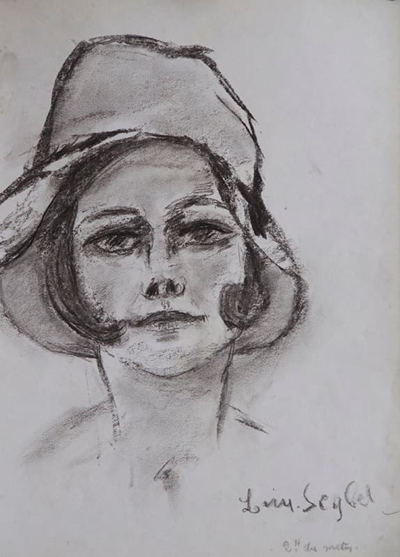 Autoportrait, oeuvre de Lyne Seybel, collection Portraits, Fusain, 44x31.5 cm