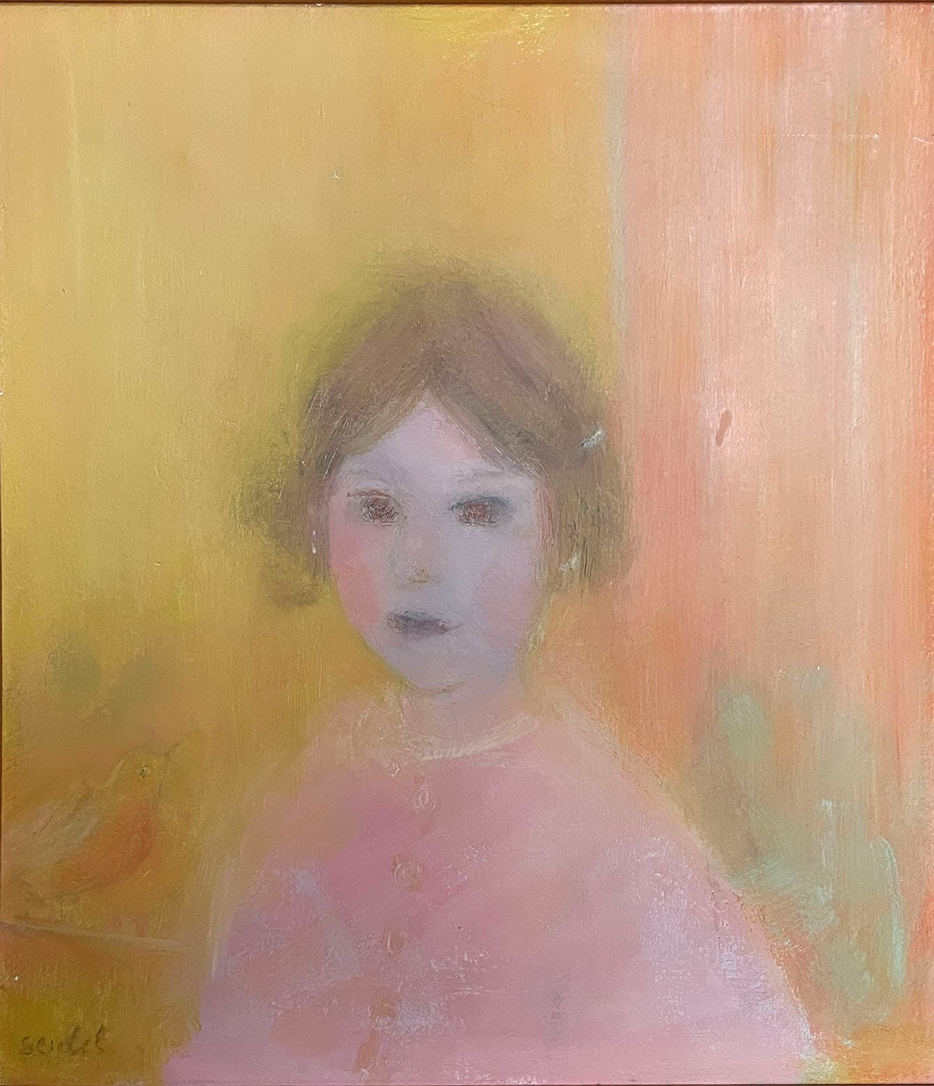 La petite fille, oeuvre de Lyne Seybel, collection Portraits, Huile, 55x46 cm
