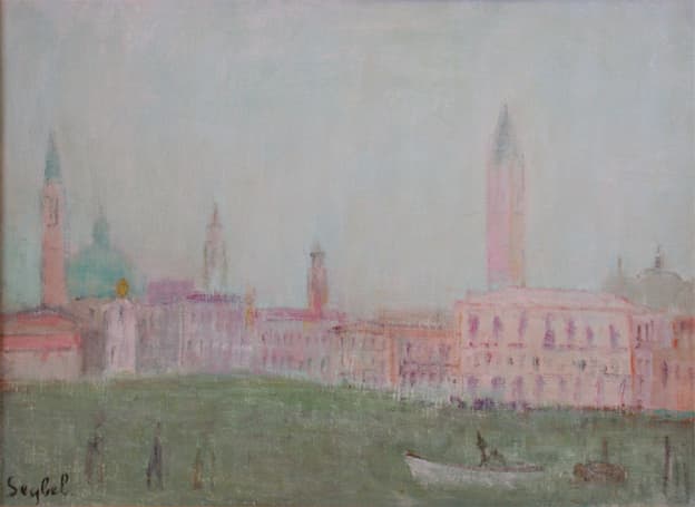 De Giardini, oeuvre de Lyne Seybel, collection Venise, Huile, 46x65 cm